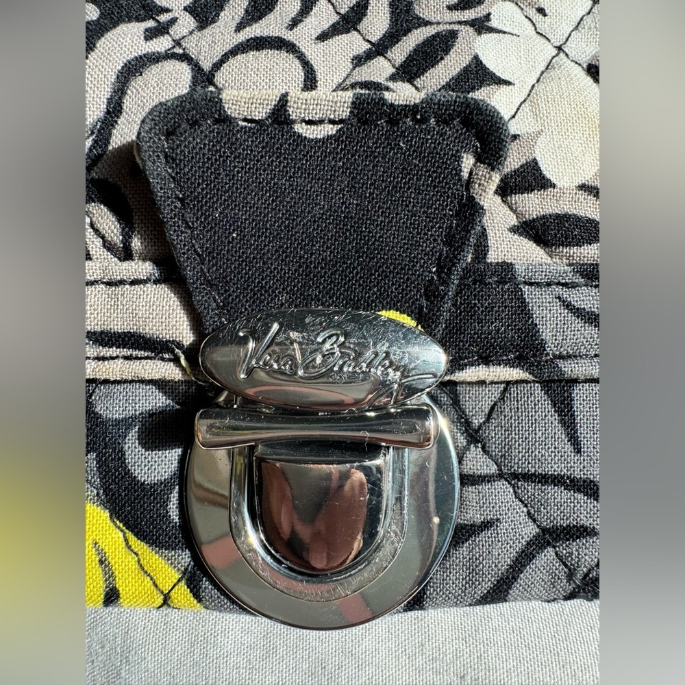 Vera Bradley Coin Purse Wallet with Quick Swipe ID, Baroque Yellow and Black - Picture 3 of 7